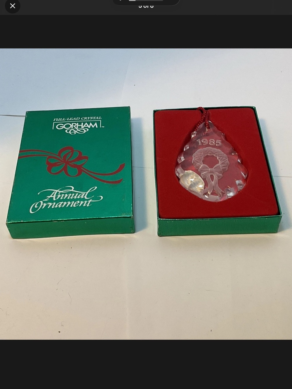 GORHAM 1985 Annual Ornament Full Lead Crystal Holiday Tree Decoration Christmas